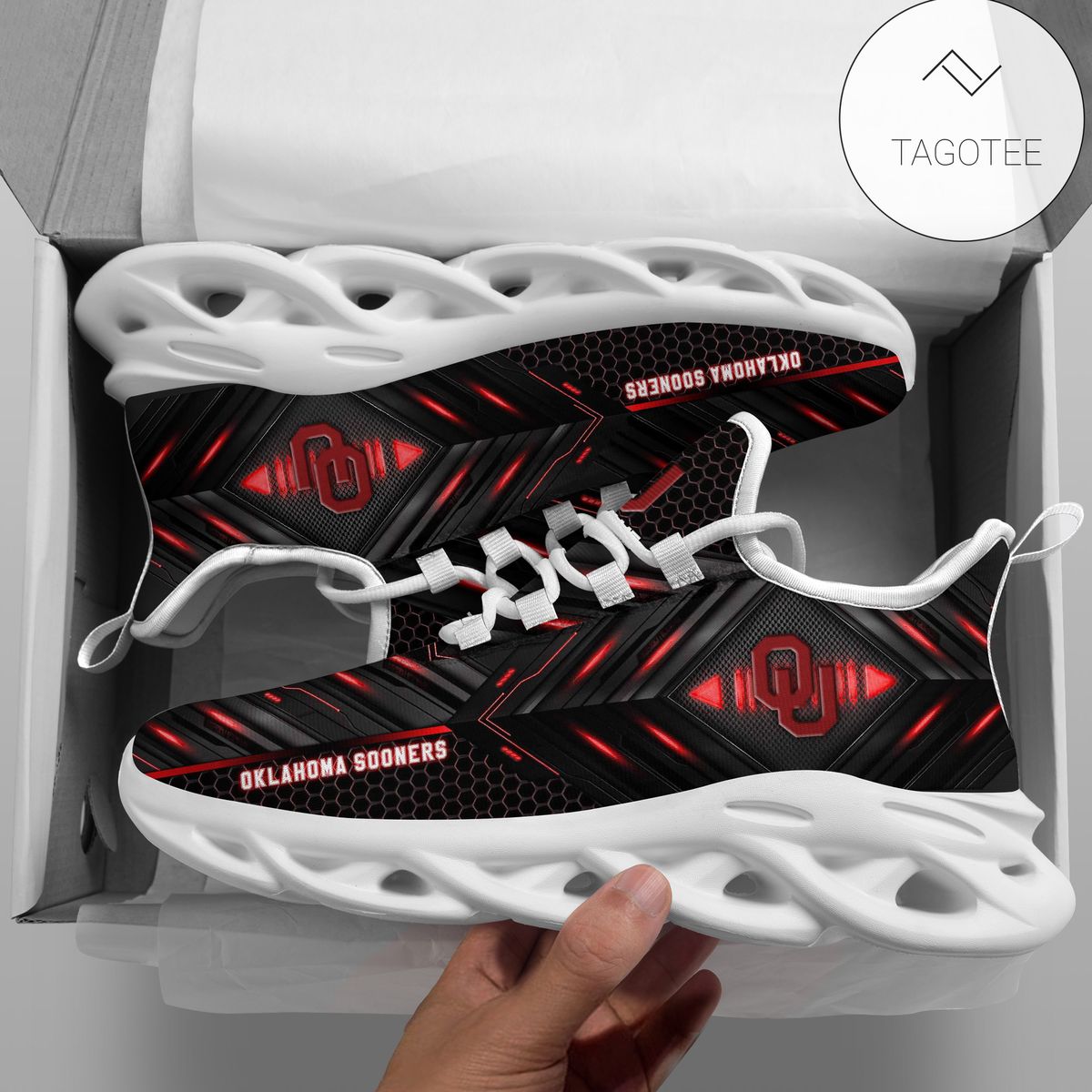 Amazing Personalized Oklahoma Sooners Football Team Clunky Sneakers Max Soul Shoes