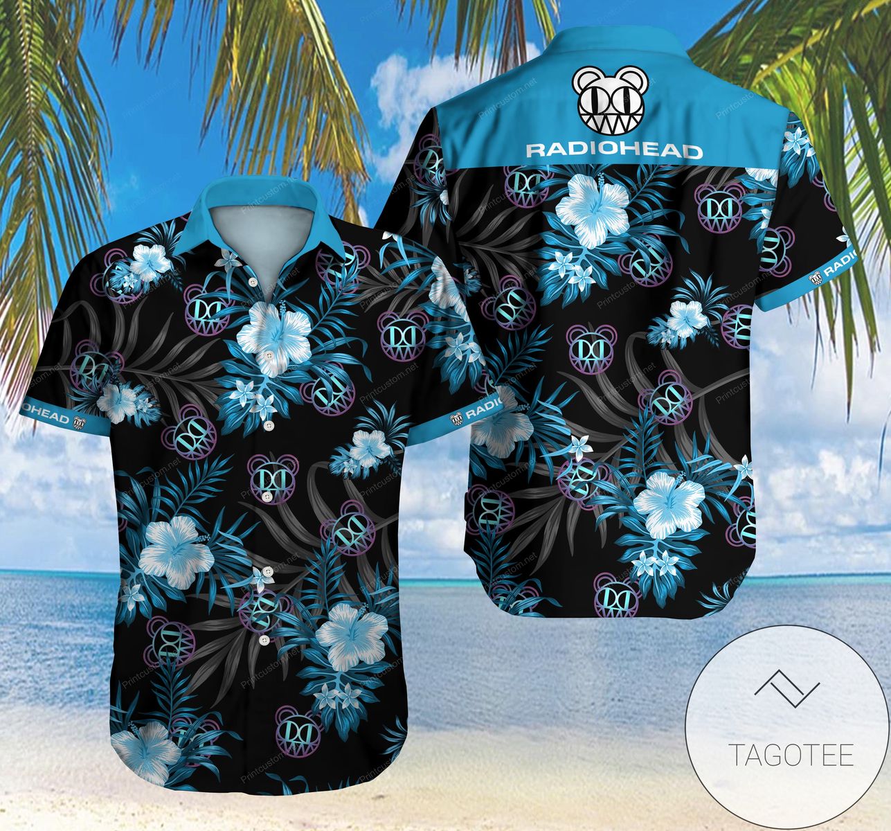 POD Radiohead Logo Authentic Hawaiian Shirt 2022 3d