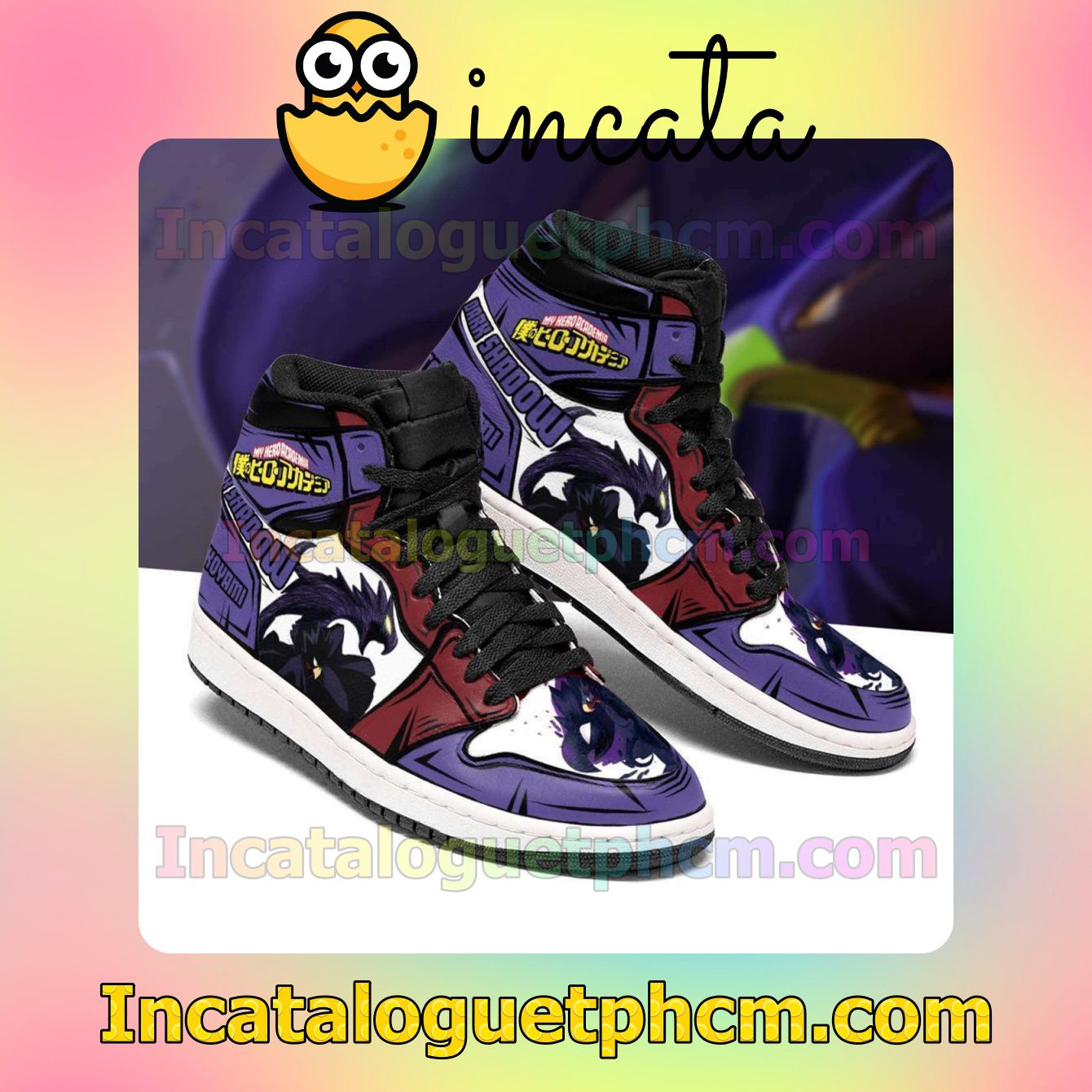 Tokoyami My Hero Academia Anime Air Jordan 1 Inspired Shoes
