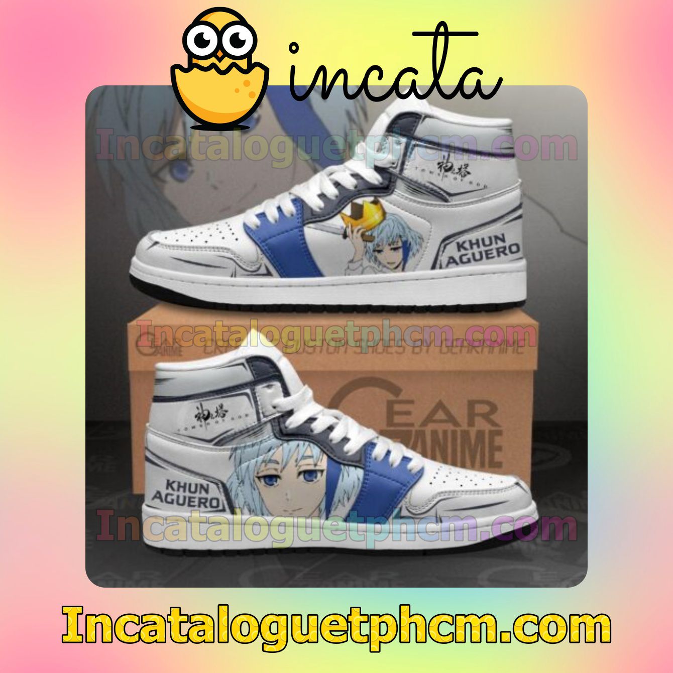 Tower Of God Khun Aguero Custom Anime Air Jordan 1 Inspired Shoes