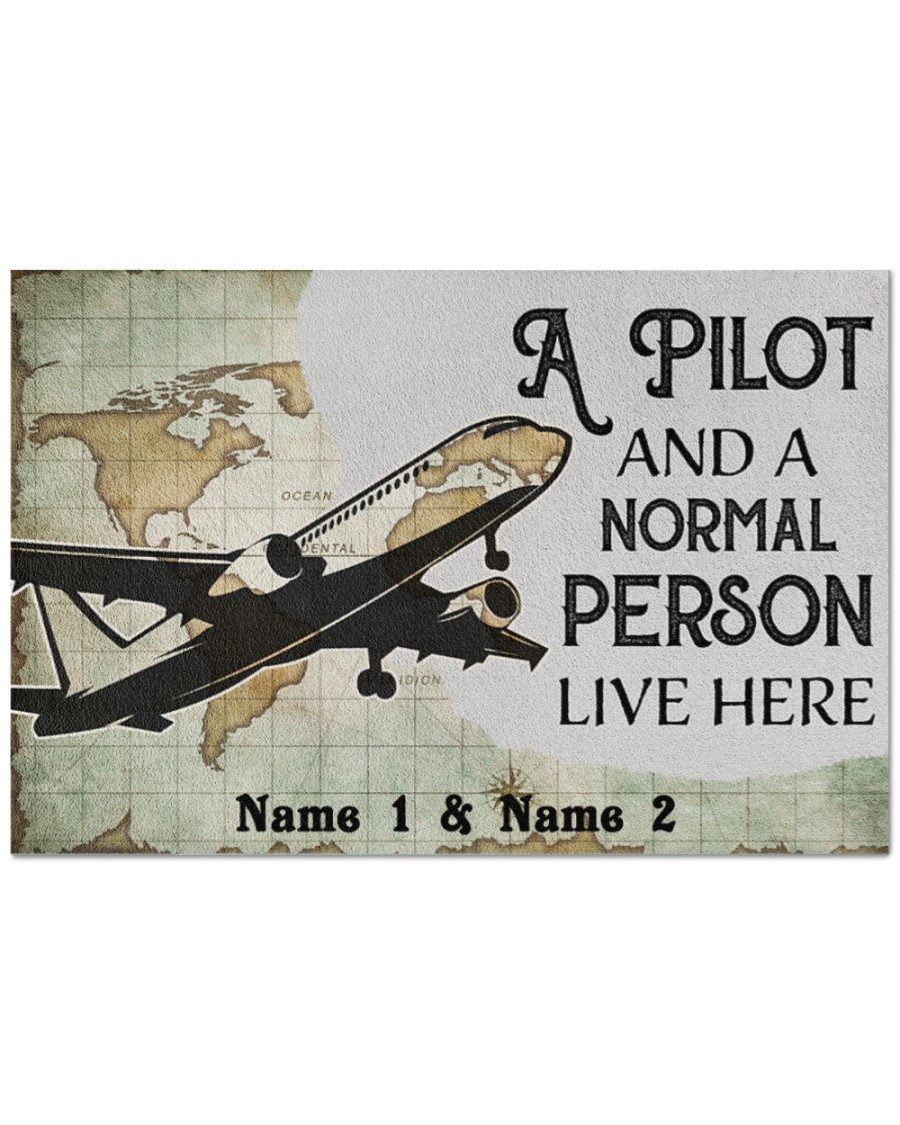 Personalized-A-pilot-and-a-normal-person-live-here-doormat