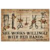 She-Works-Willingly-With-Her-Hands-Hairstylist-Poster