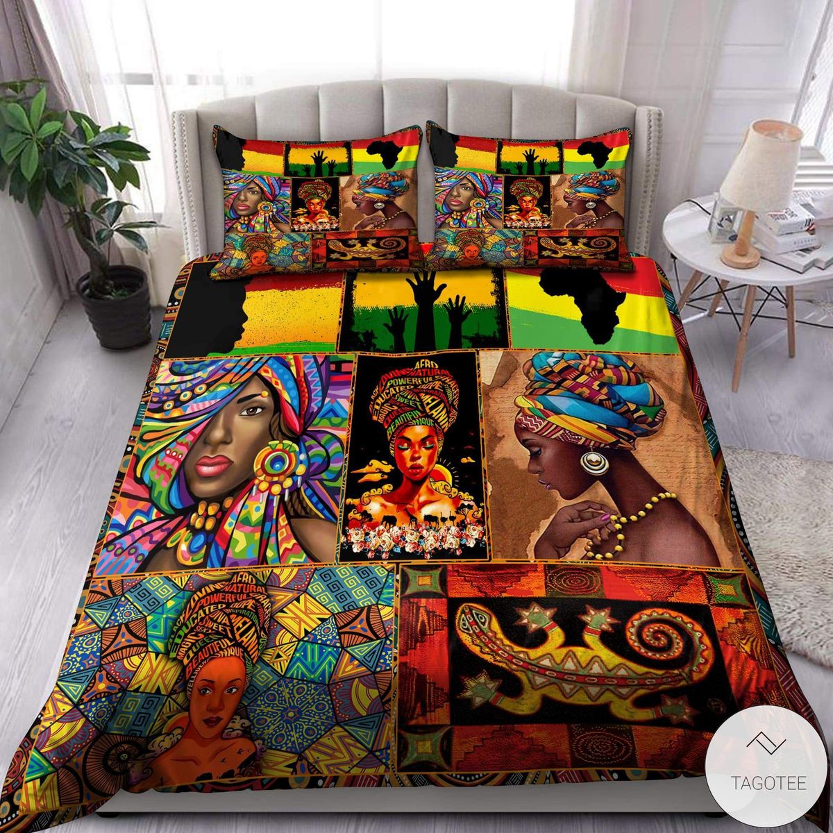 African-Black-Woman-Bedding-Set