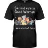 Behind-Every-Good-Woman-Are-A-Lot-Of-Cats-Shirt