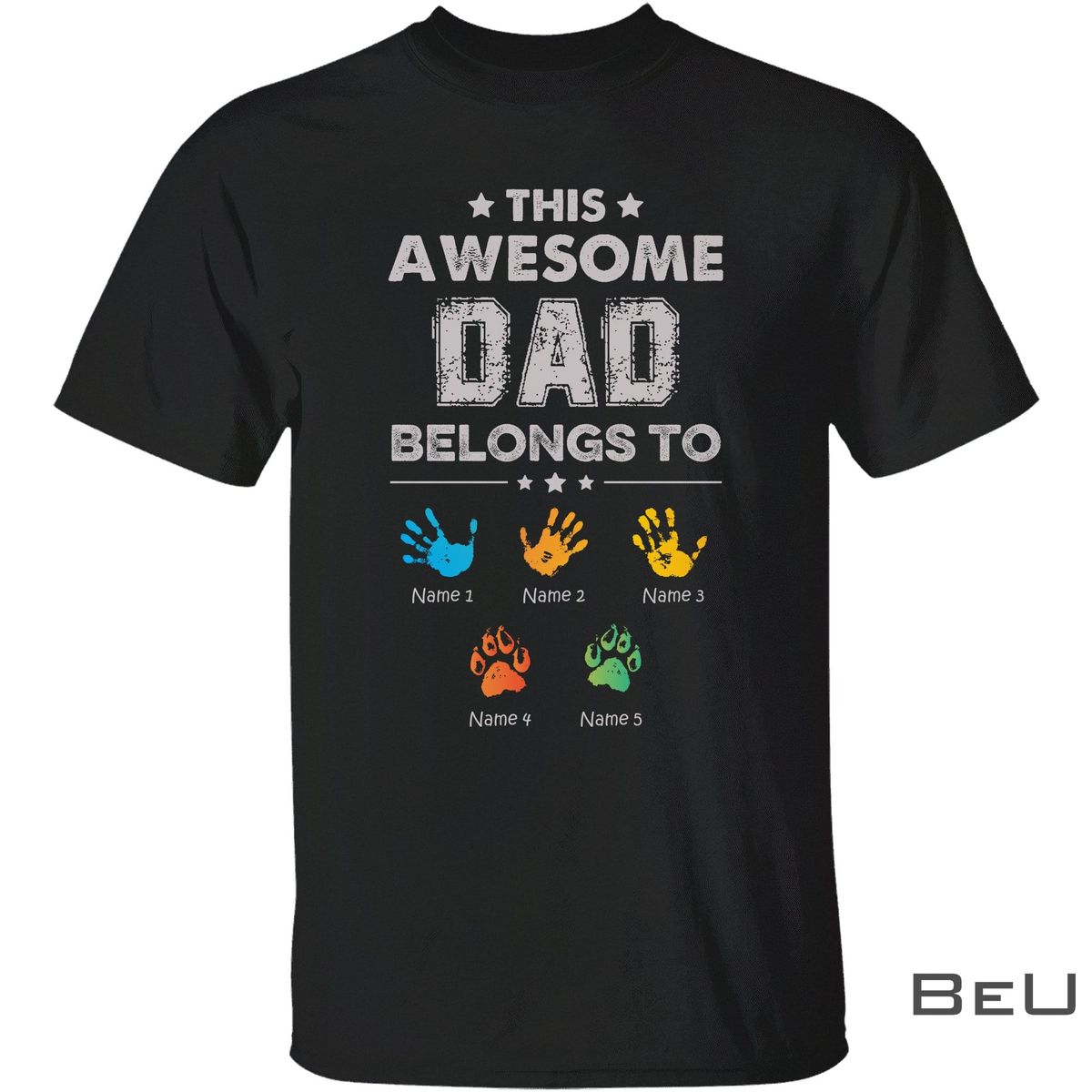 Personalized-This-Awesome-Dad-Belongs-To-Shirt