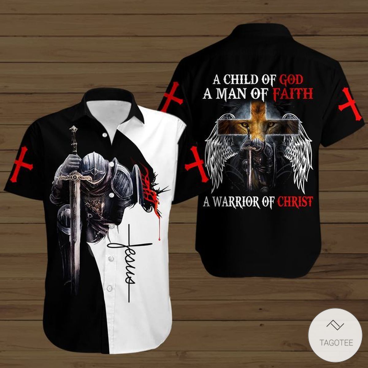 A-Child-Of-God-A-Man-Of-Faith-A-Warrior-Of-Christ-Jesus-Button-Shirt