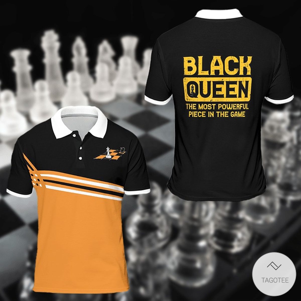 Black-Queen-The-Most-Powerful-Piece-In-The-Game-Polo-Shirt