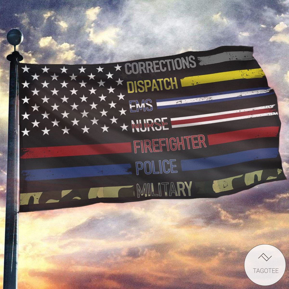 Corrections-Dispatch-Ems-Nurse-Firefighter-Police-Military-Flag