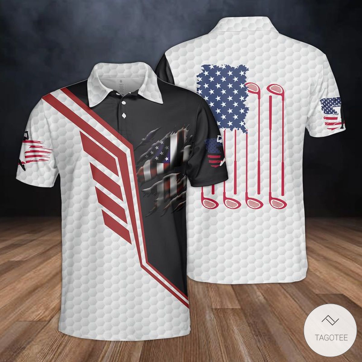 Golf-US-Flag-Polo-Shirt