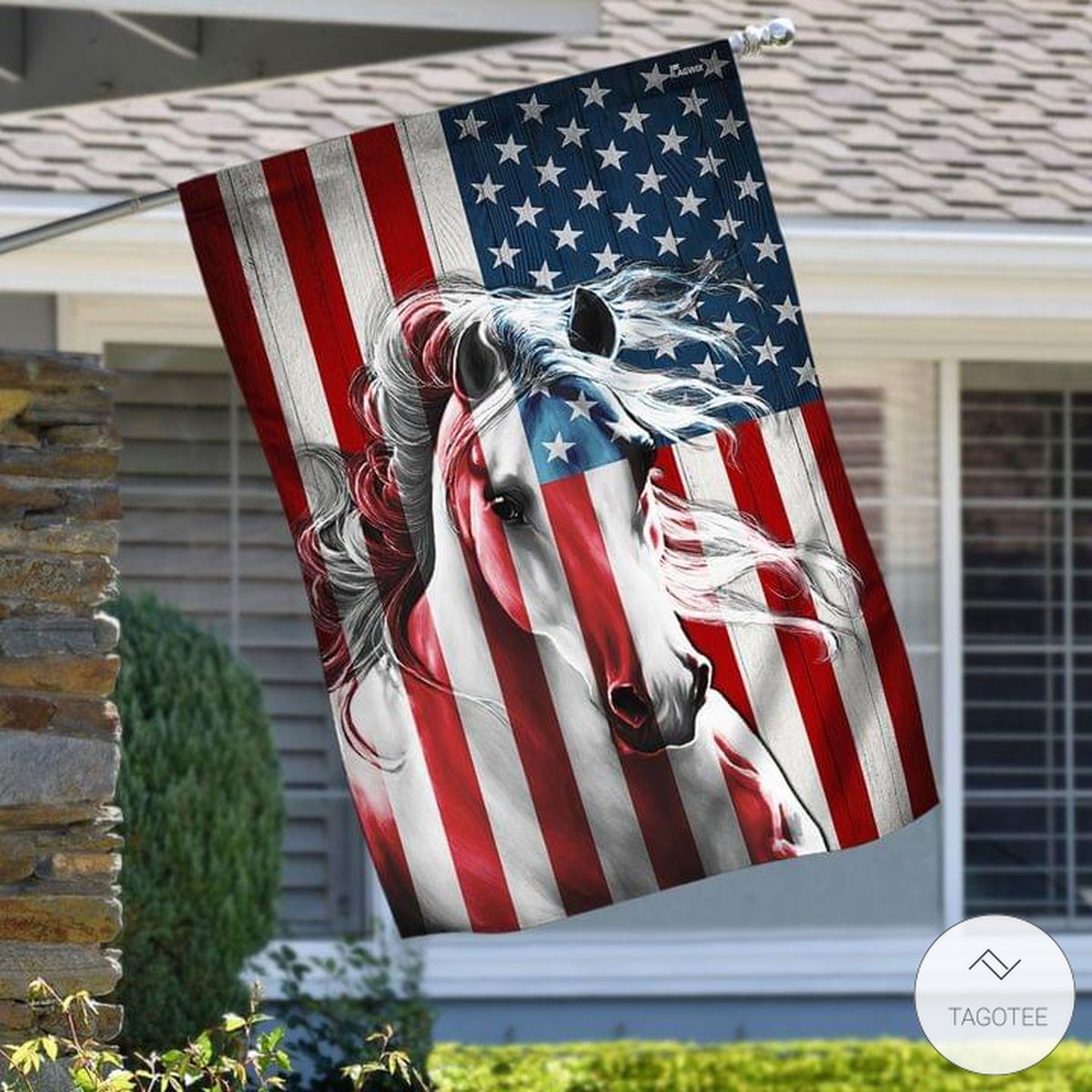 Horse-American-House-Flag