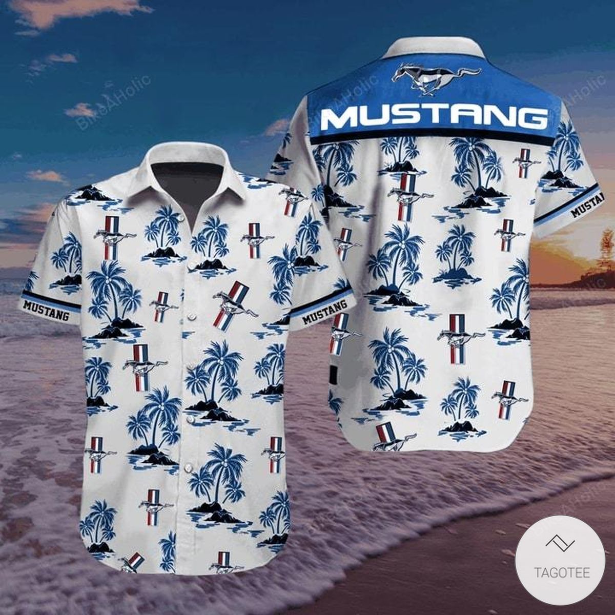 Ford mustang logo hawaiian shirt 4