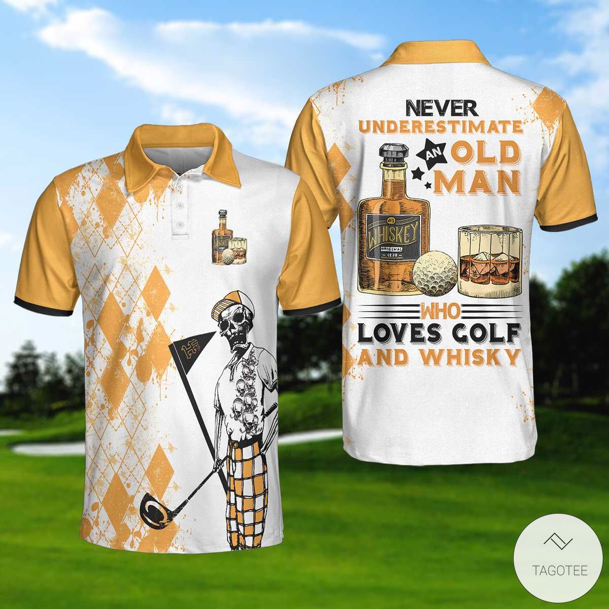 Never-Underestimate-An-Old-Man-Who-Loves-Golf-And-Whisky-Polo-Shirt