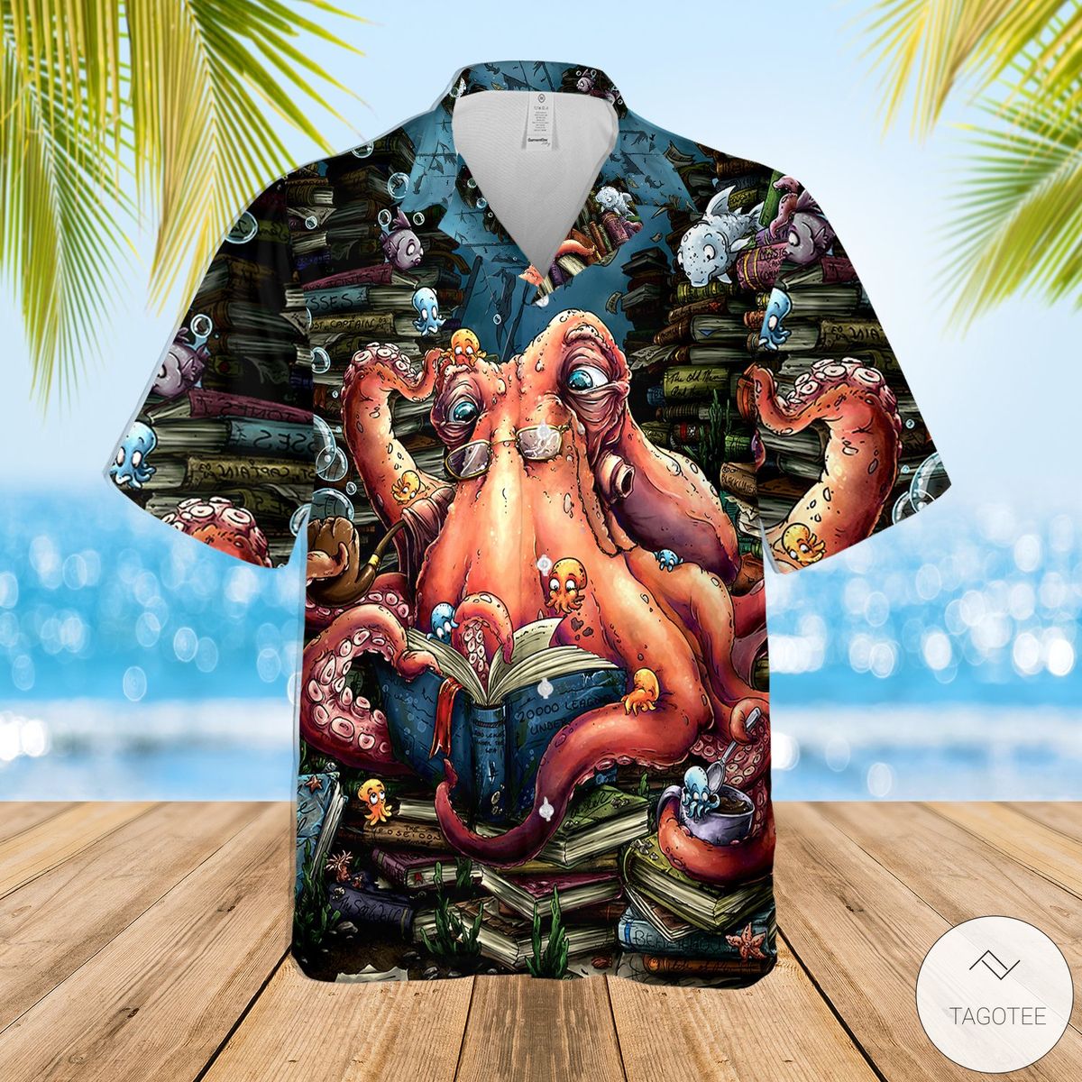 Octopus-Read-Books-Hawaiian-Shirt