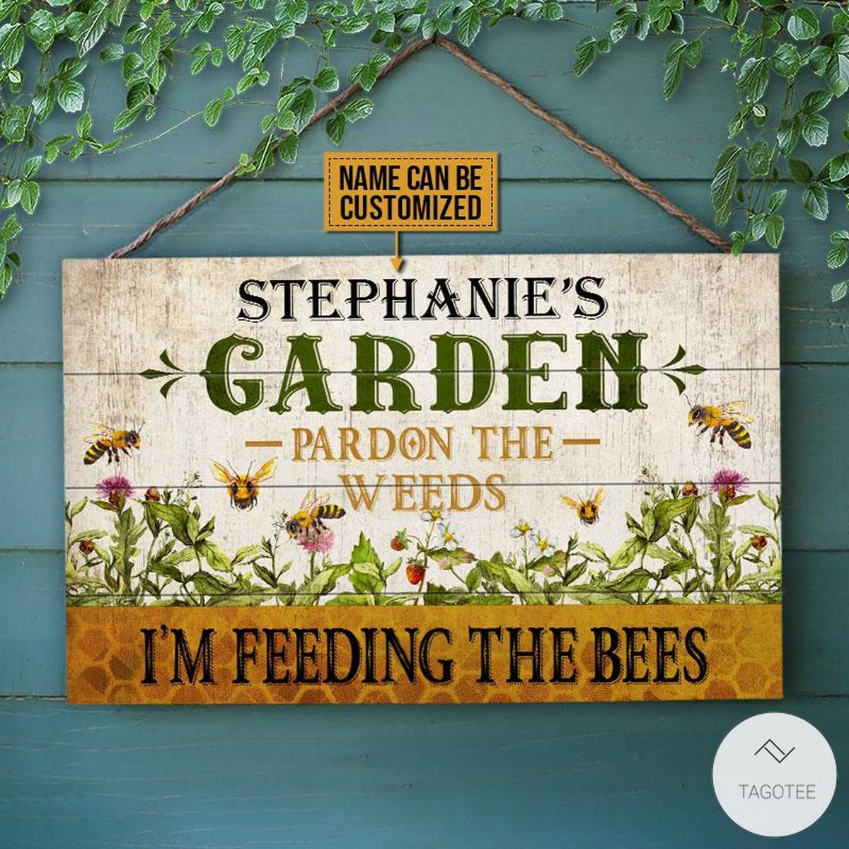 Personalized-Bee-Garden-Pardon-The-Weeds-Im-Feeding-The-Bees-Rectangle-Wood-Sign