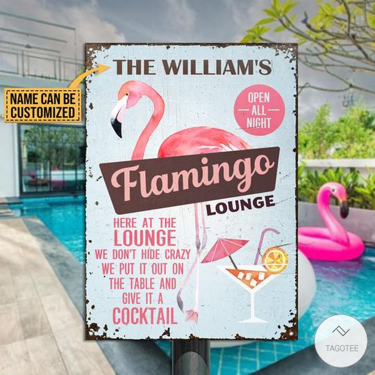 Personalized-Flamingo-Lounge-Metal-Signs