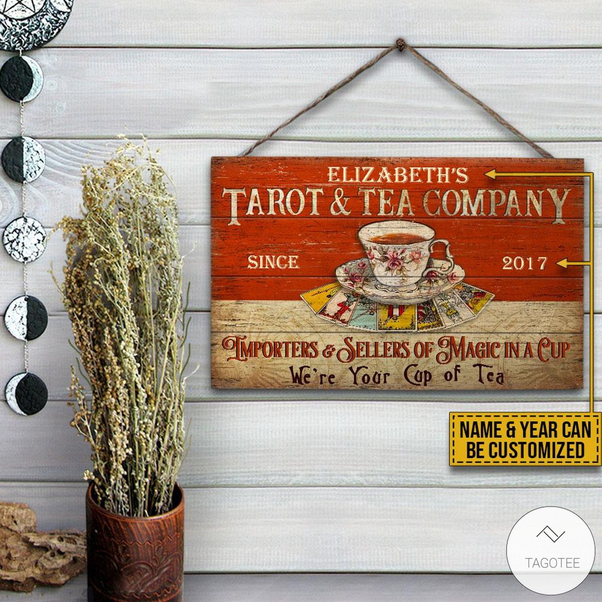 Personalized-Tarot-And-Tea-Company-Rectangle-Wood-Sign
