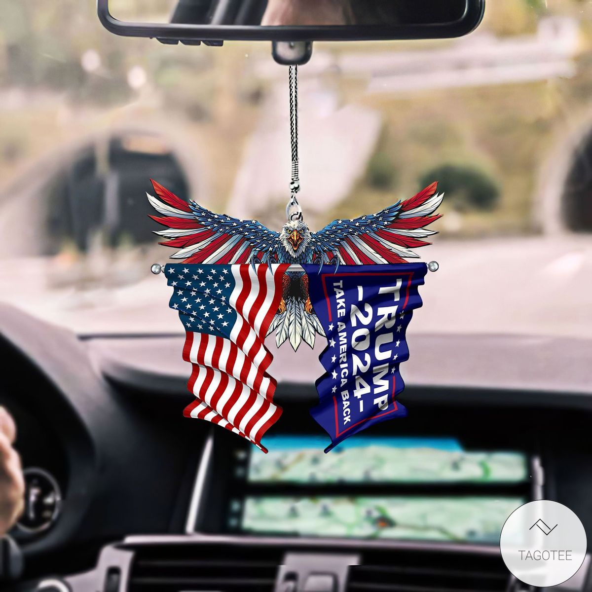 Trump-2024-Make-America-Back-And-United-States-Eagle-Flag-Car-Hanging-Ornament