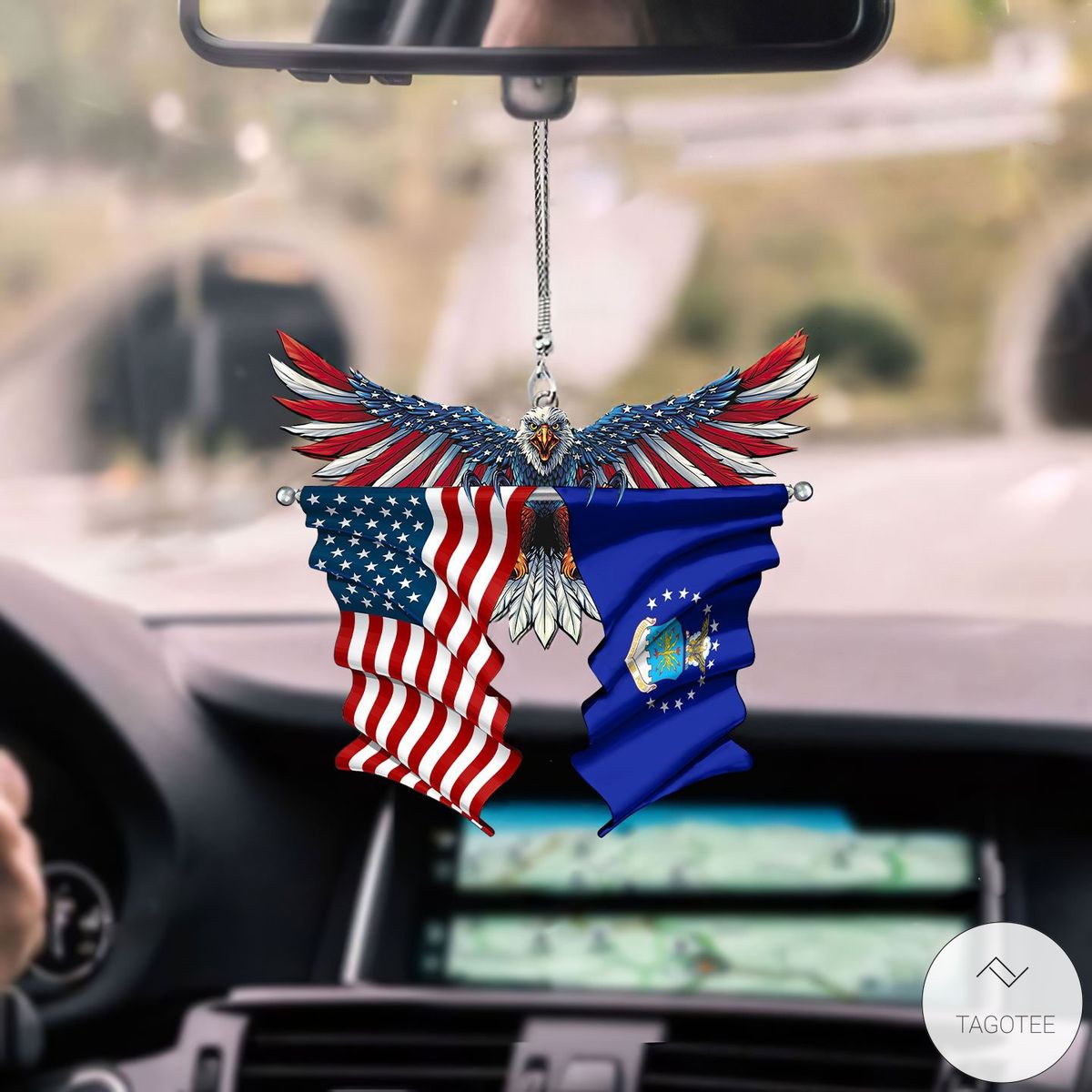 US-Air-Force-And-United-States-Eagle-Flag-Car-Hanging-Ornament