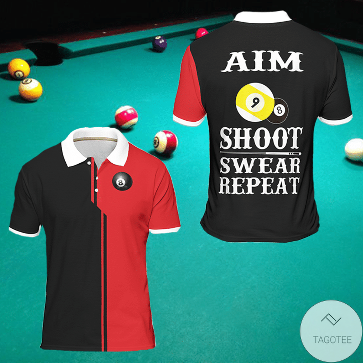 Aim-Shoot-Swear-Repeat-Billiard-Polo-Shirt
