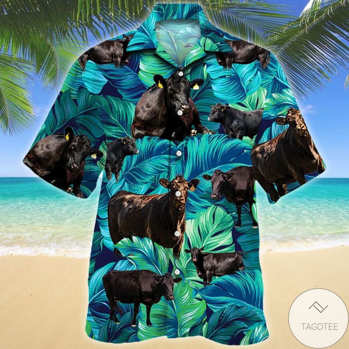 Black Angus Cattle Lovers Hawaiian Shirt