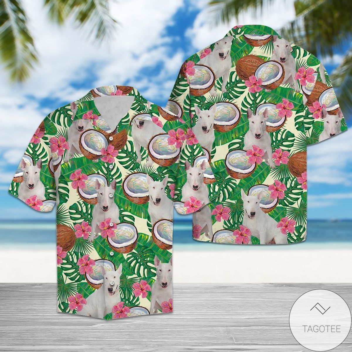 Bull Terrier Tropical Coconut Hawaiian Shirt