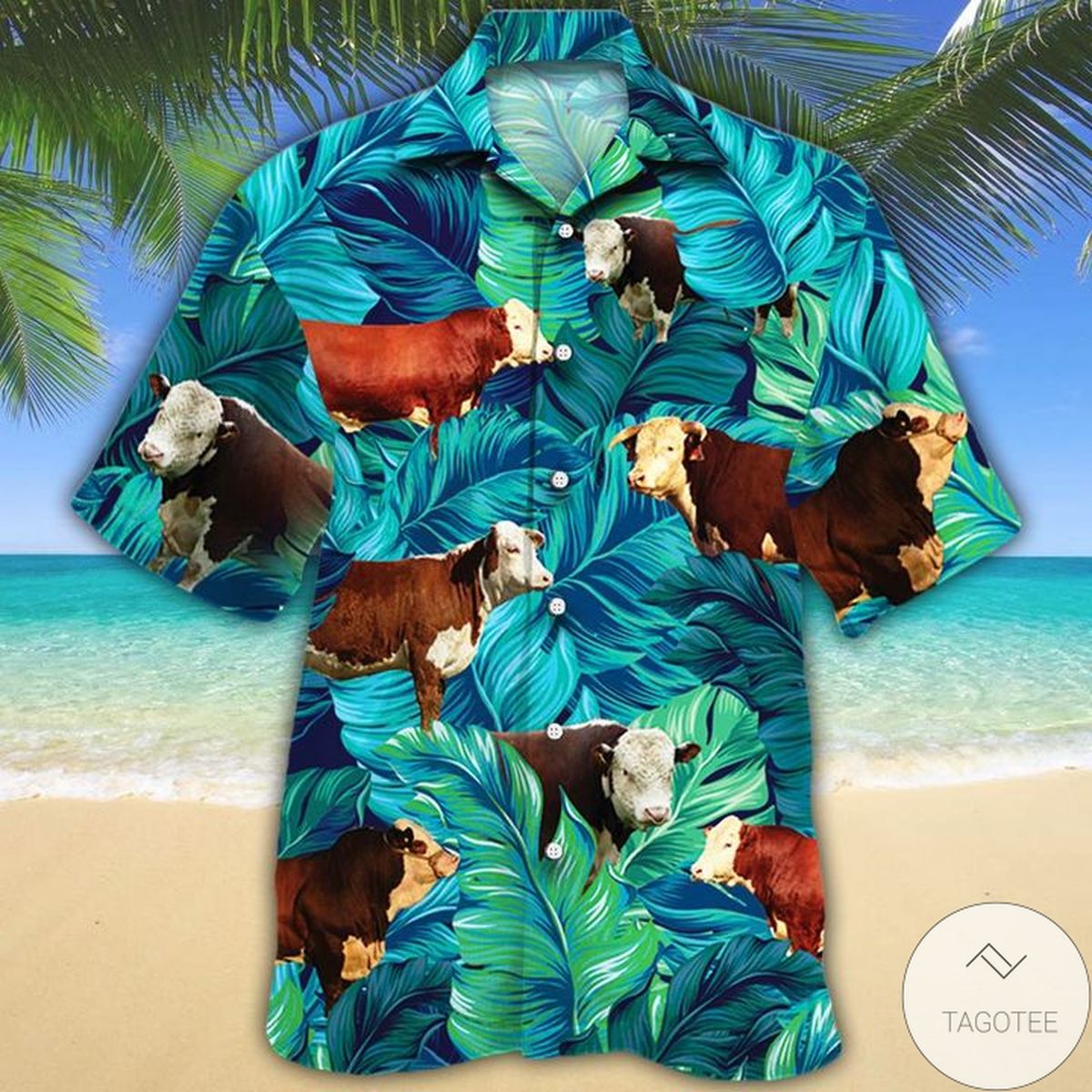 Hereford Cattle Lovers Hawaiian Shirt