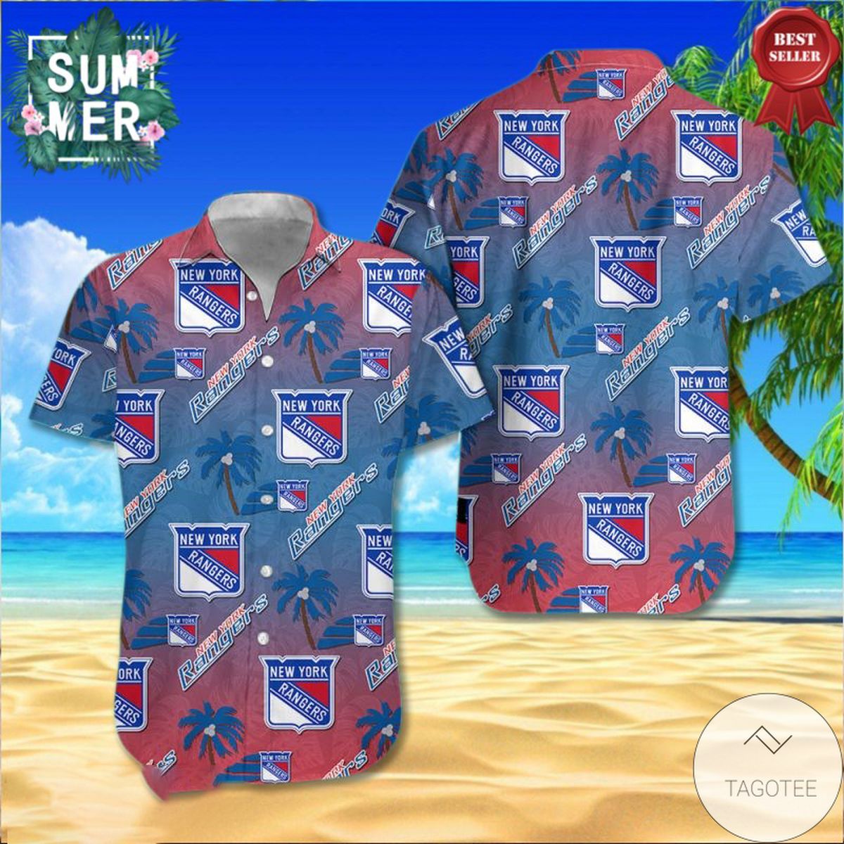 New York Rangers Hawaiian Shirt
