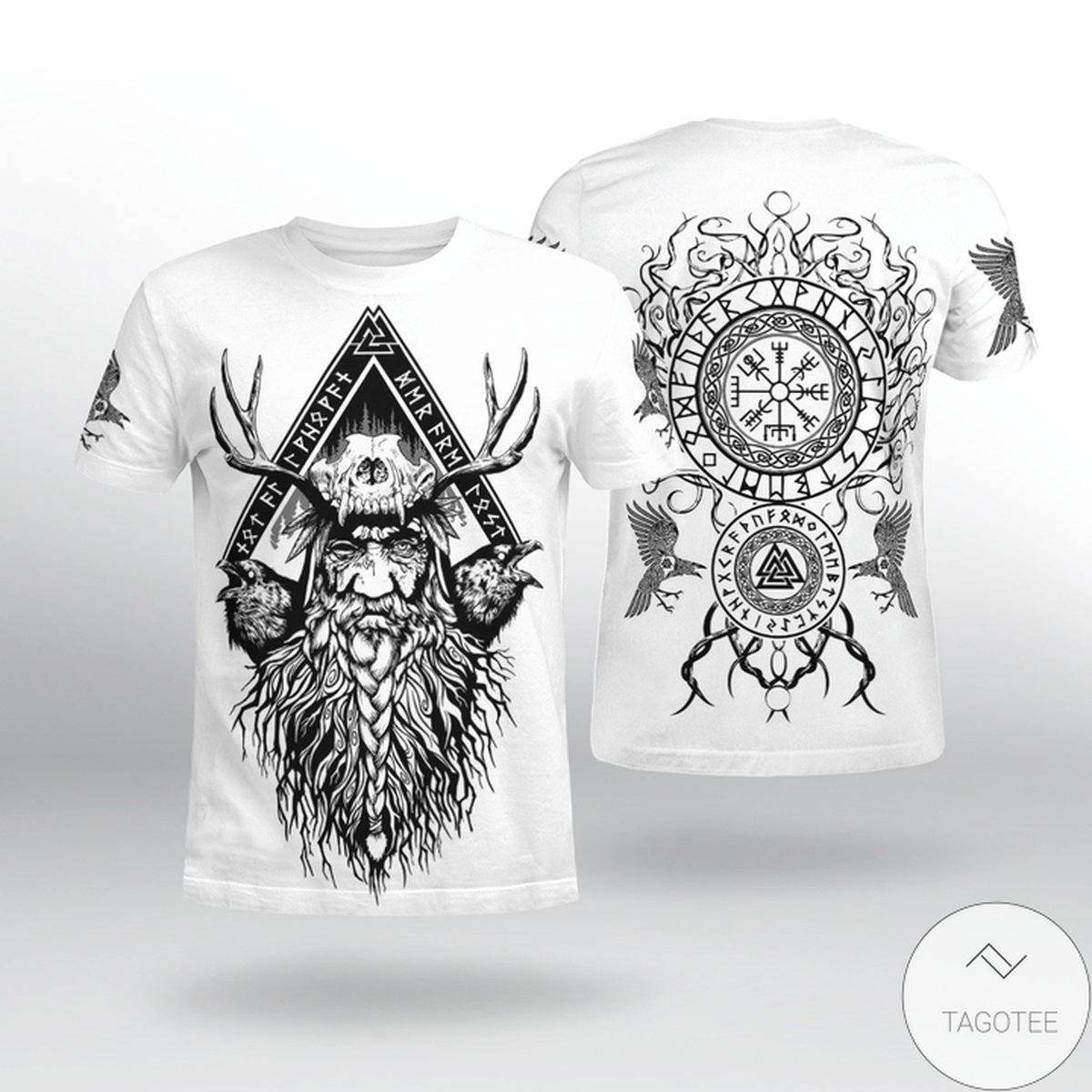 Odin Raven And Yggdrasil Viking 3D T-shirt
