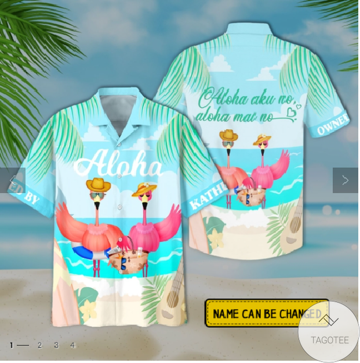 Personalized Flamingo Couple Hawaiian Shirt