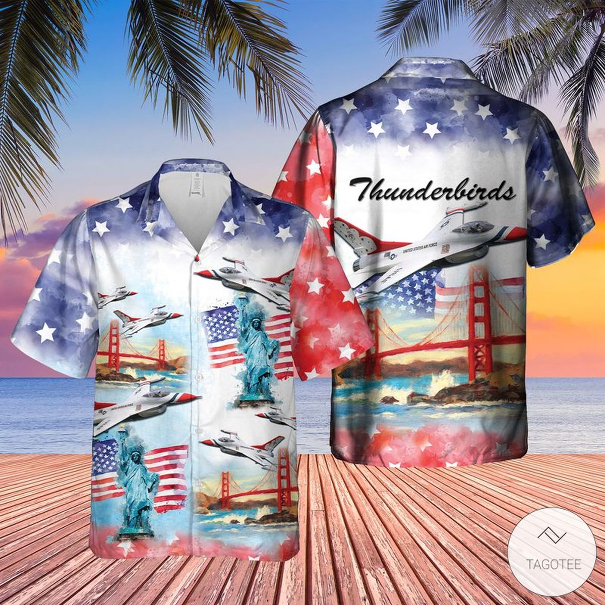 Thunderbirds USAF Air Show 4th of July Hawaiian Shirt