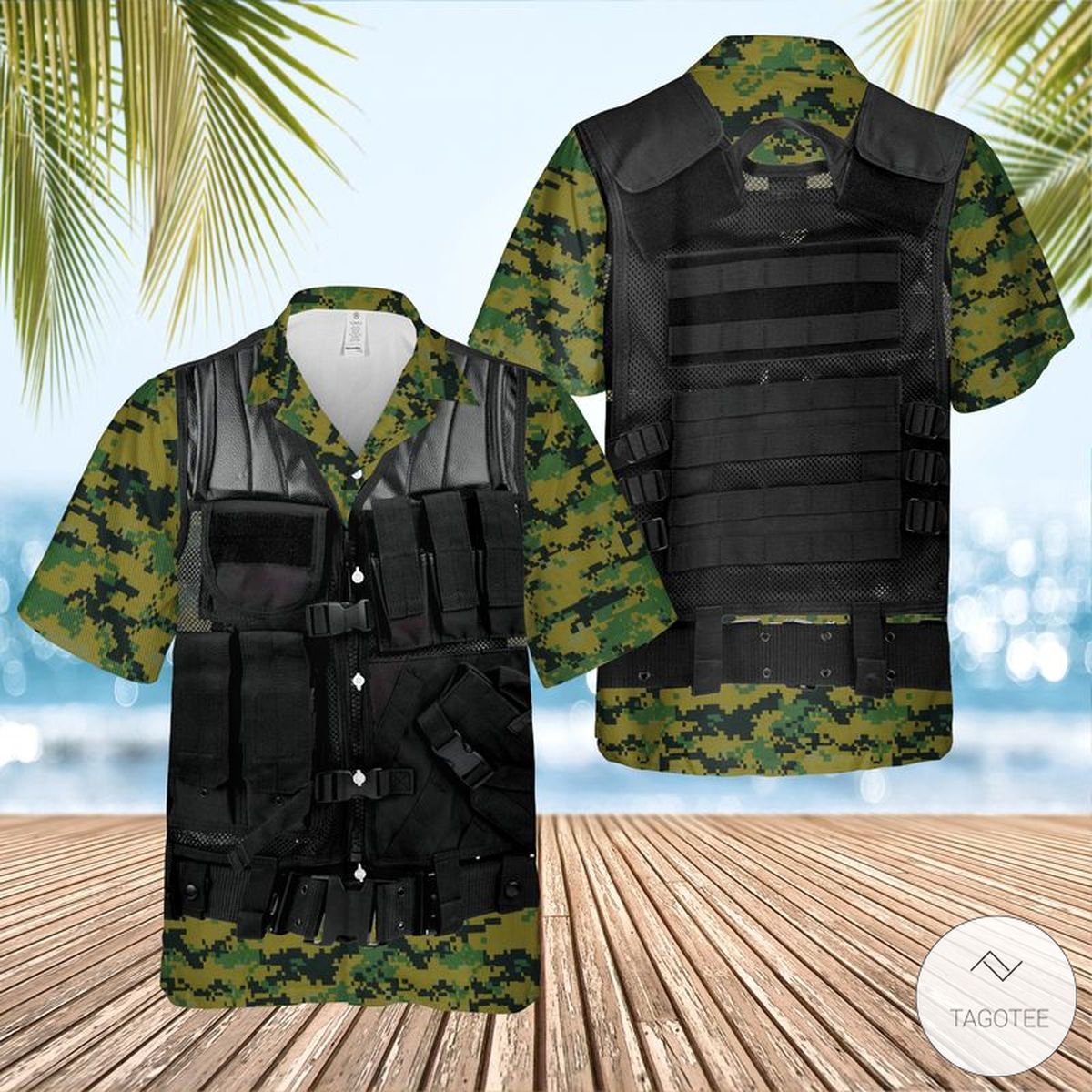 US Marine Corps Tactical Vest Hawaiian Shirt