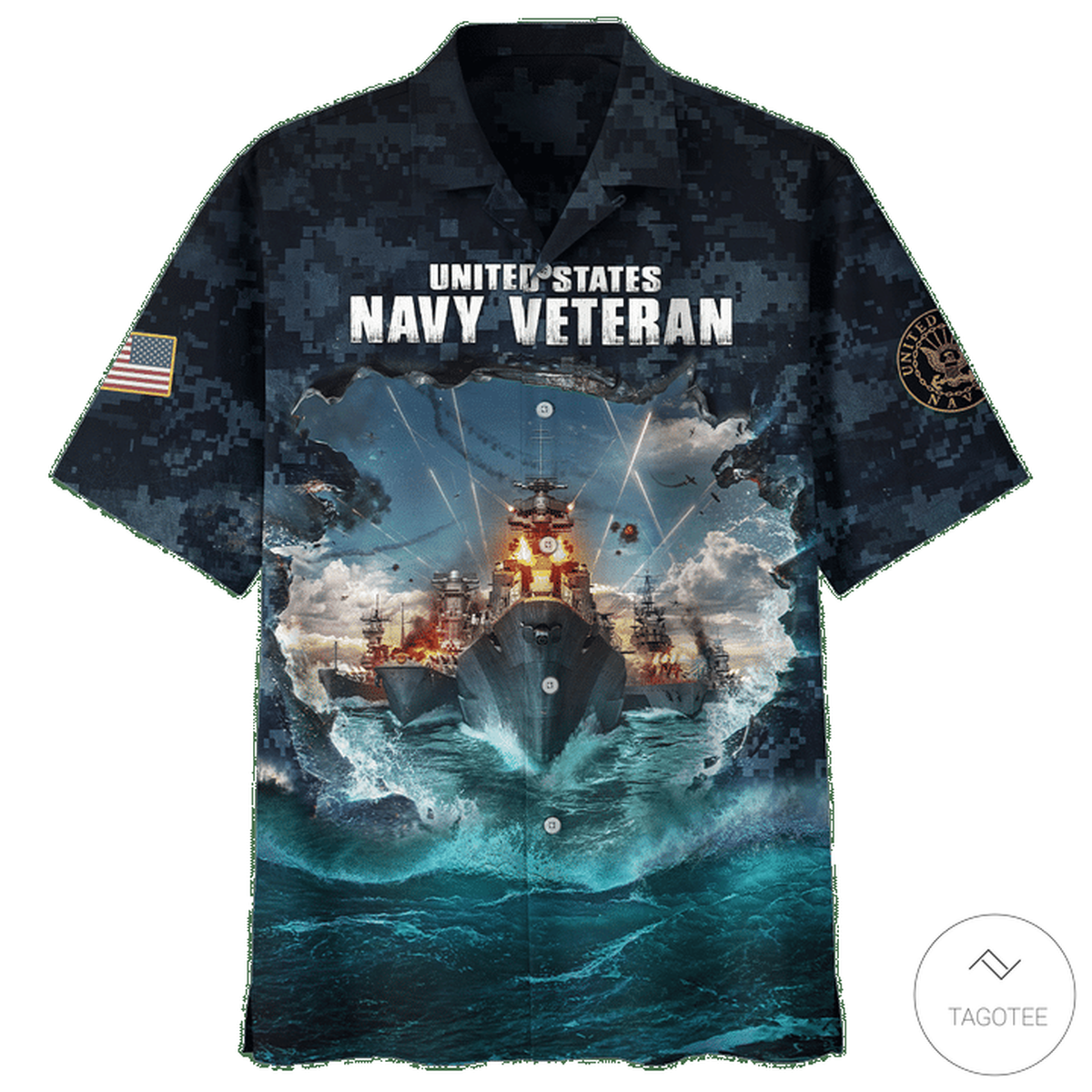US Navy Veteran USS War Ship Hawaiian Shirt