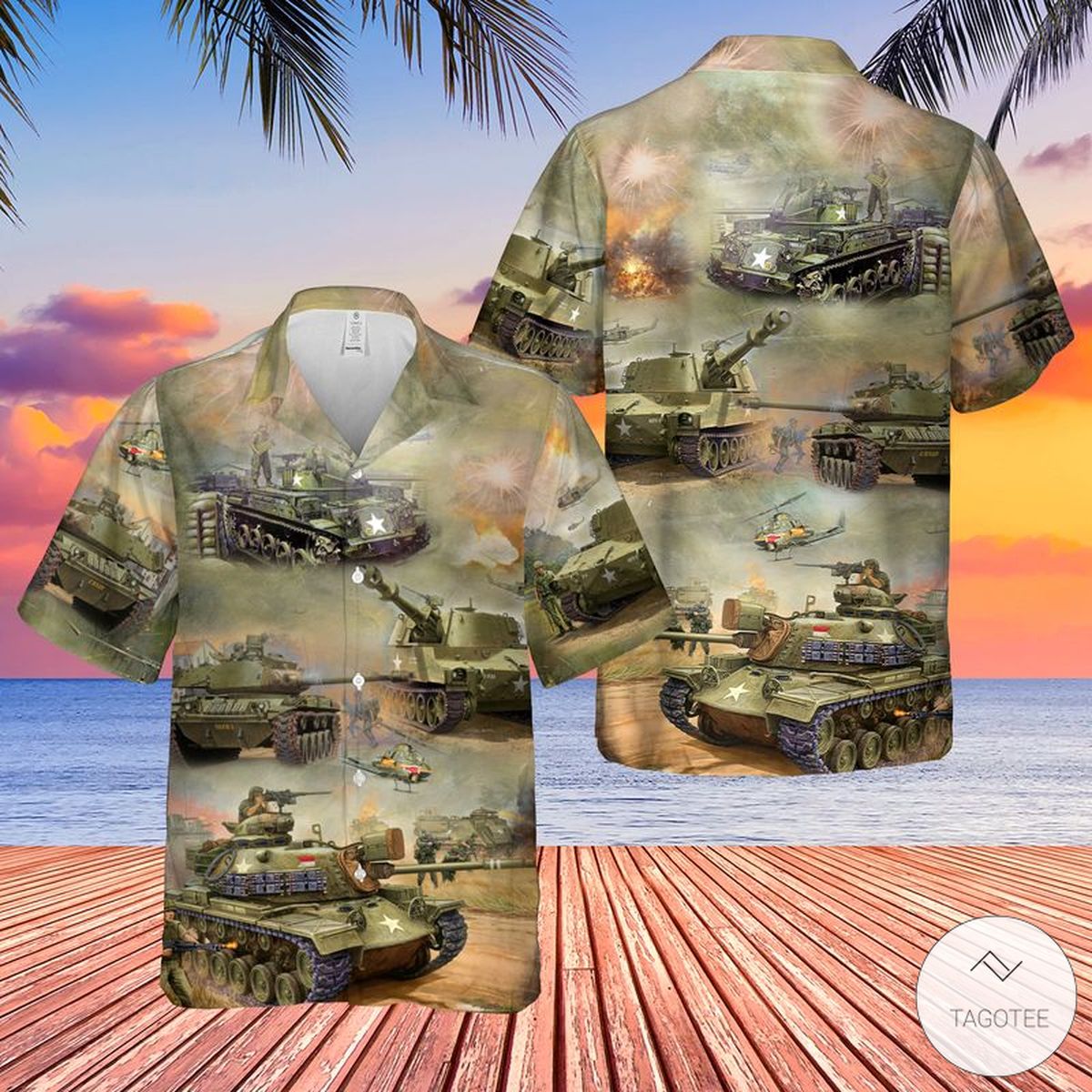 USA Vietnam War Tank Hawaiian Shirt