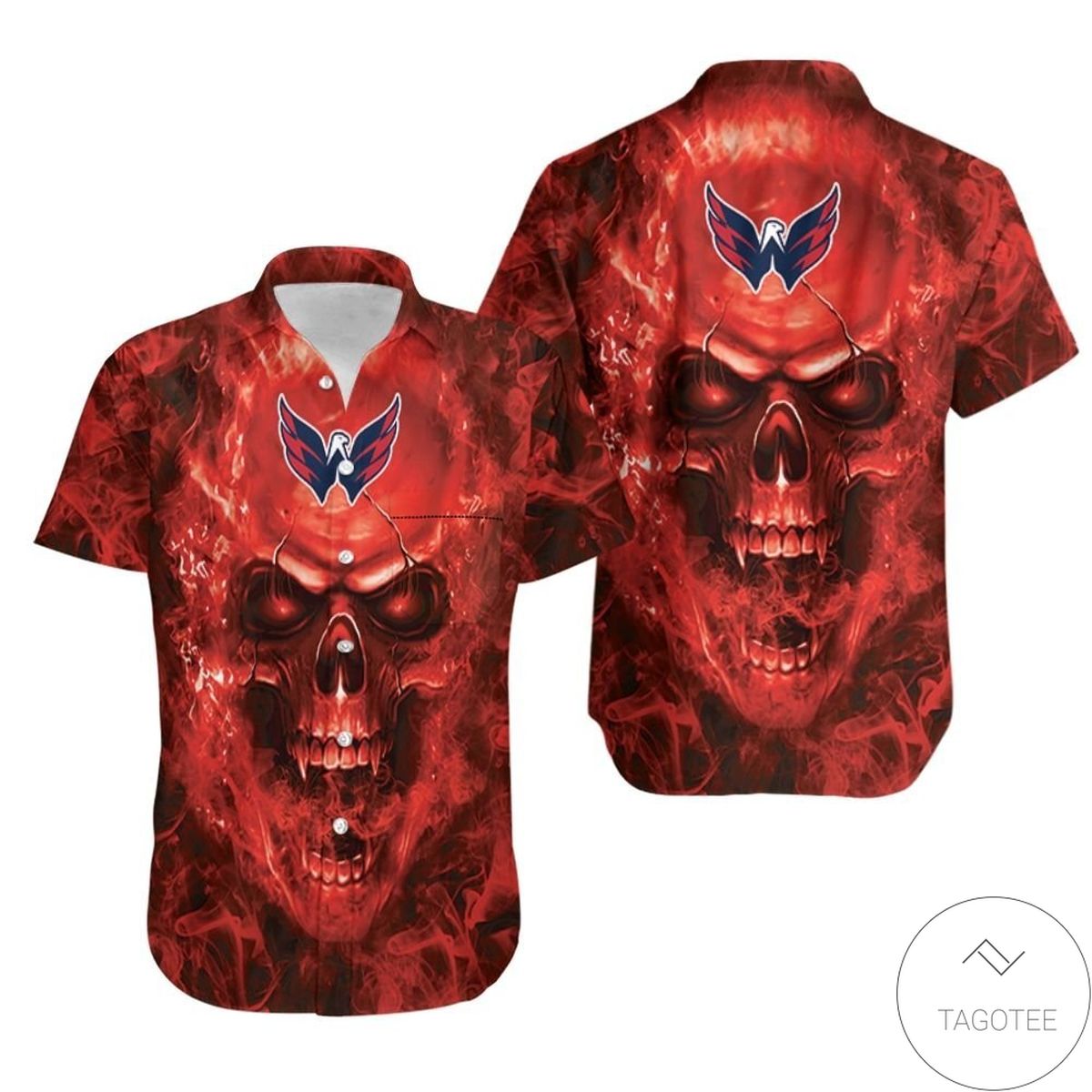Washington Capitals NHL Skull Hawaiian Shirt