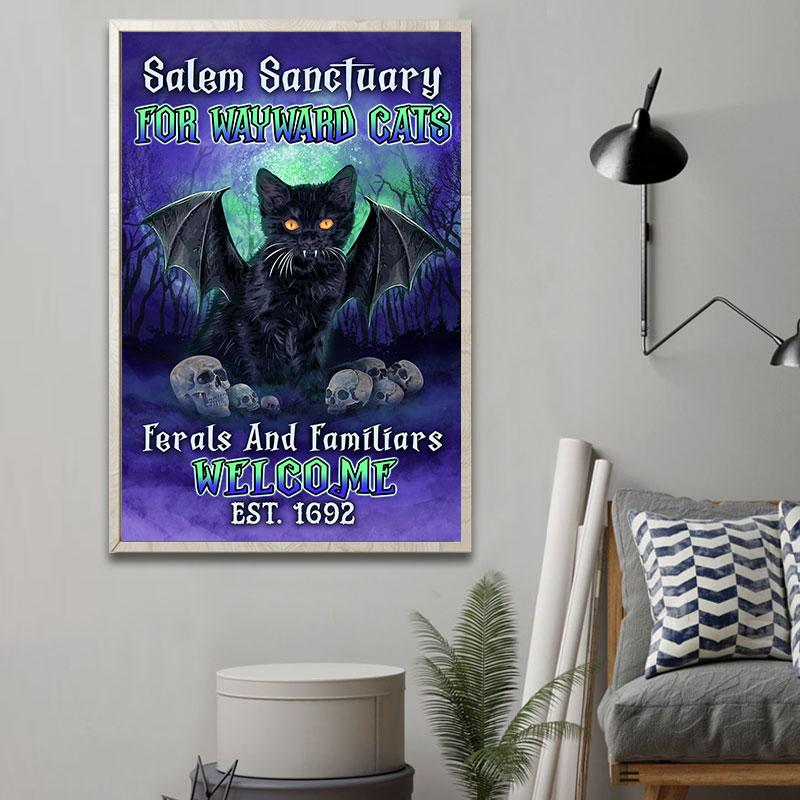Black Cat Salem Sanctuary For Wayward Cats Poster