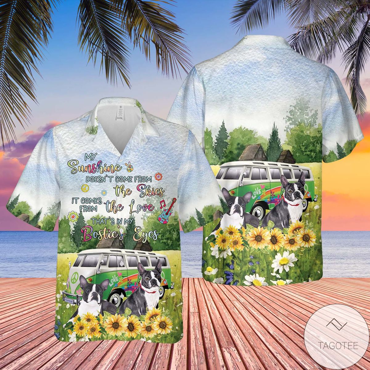 Boston Terrier My Sunshine Comes From Love In Eyes Hawaiian Shirt