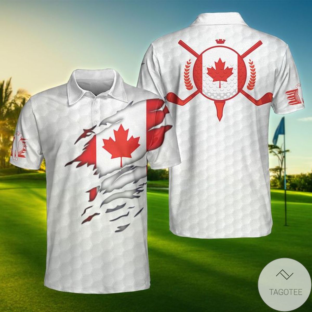 Canada Flag Golfer Polo Shirt