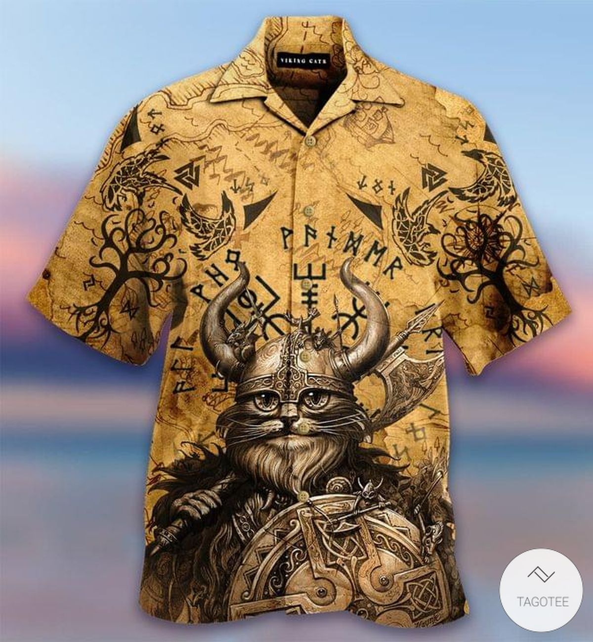 Cat Viking Valhalla Hawaiian Shirt