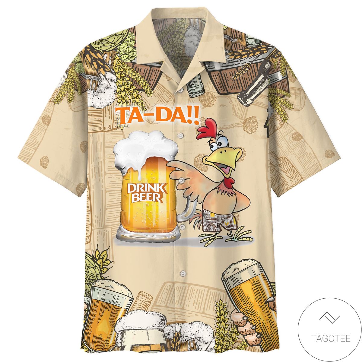 Chicken Beer Ta-da Hawaiian Shirt