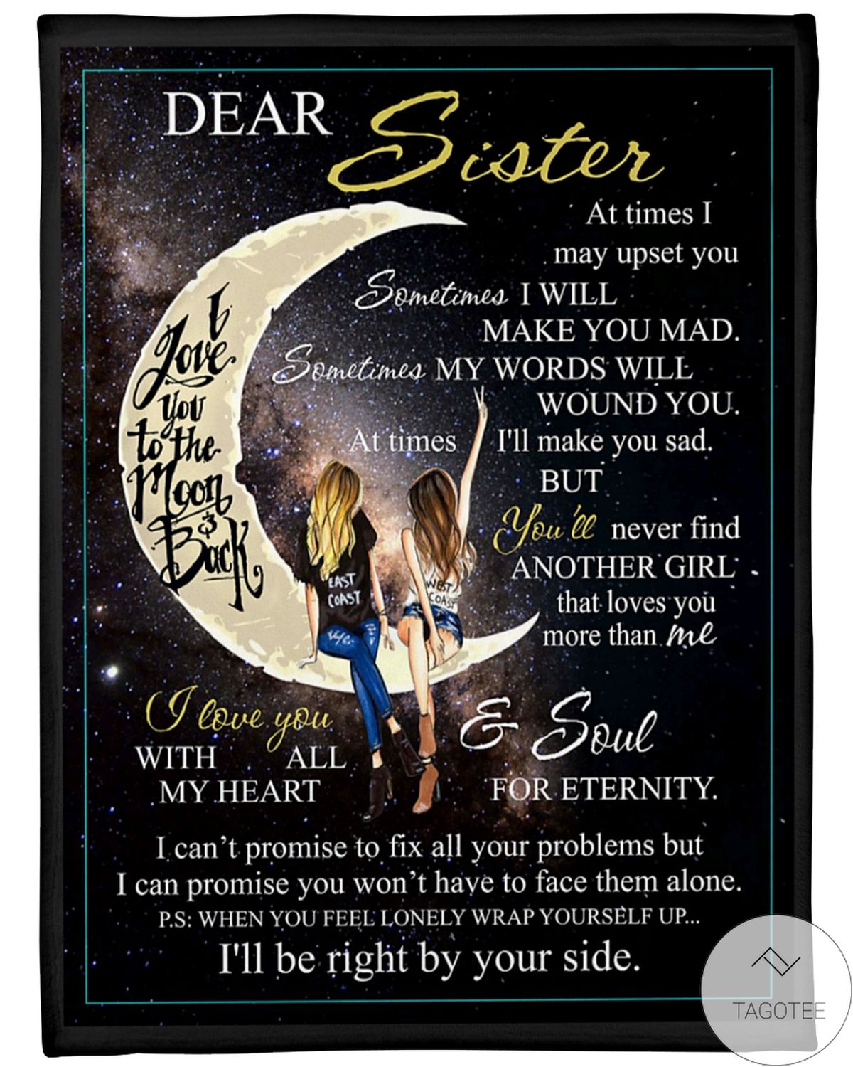 Dear Sister I'll Be Right By Your Side Blanket