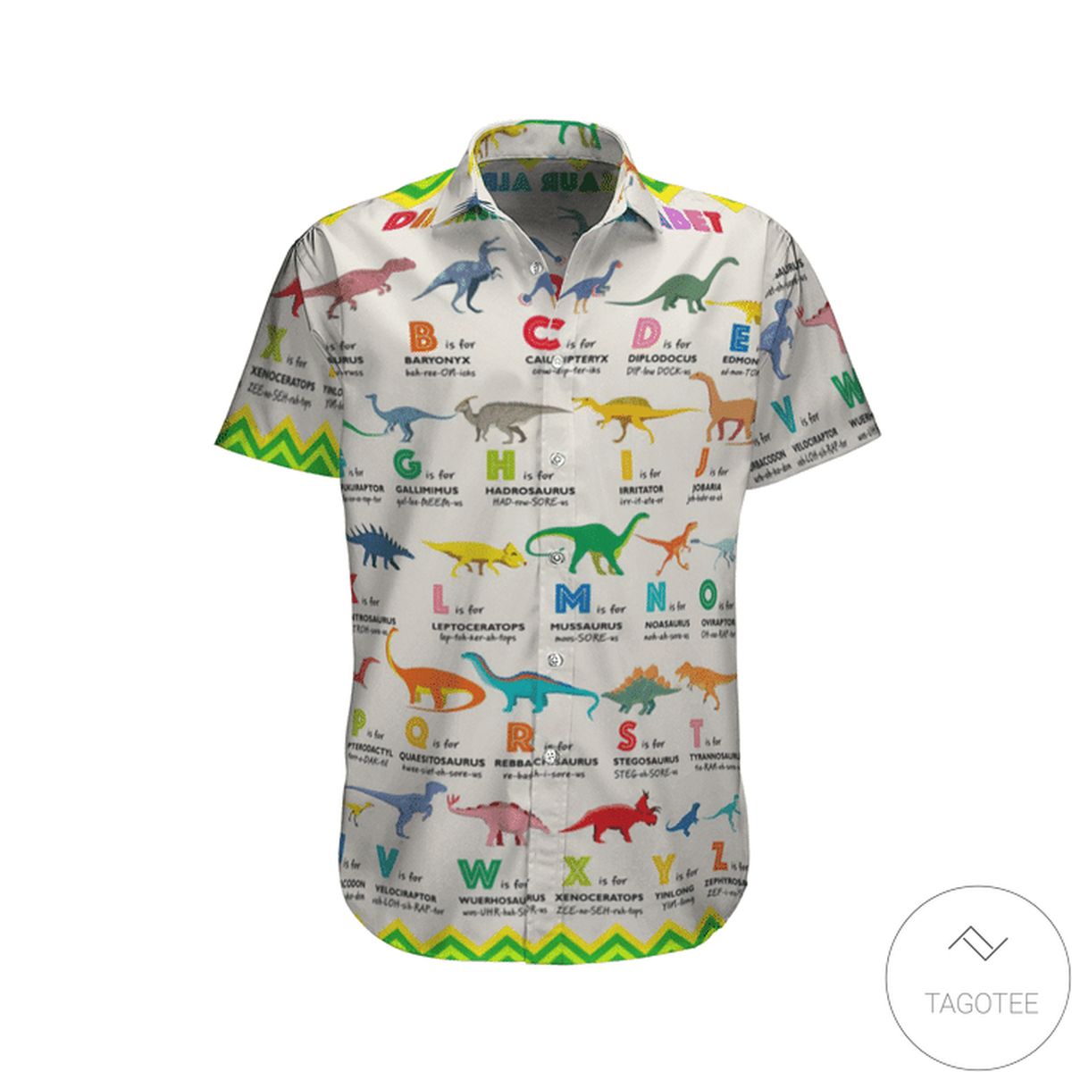 Dinosaur Alphabet Hawaiian Shirt