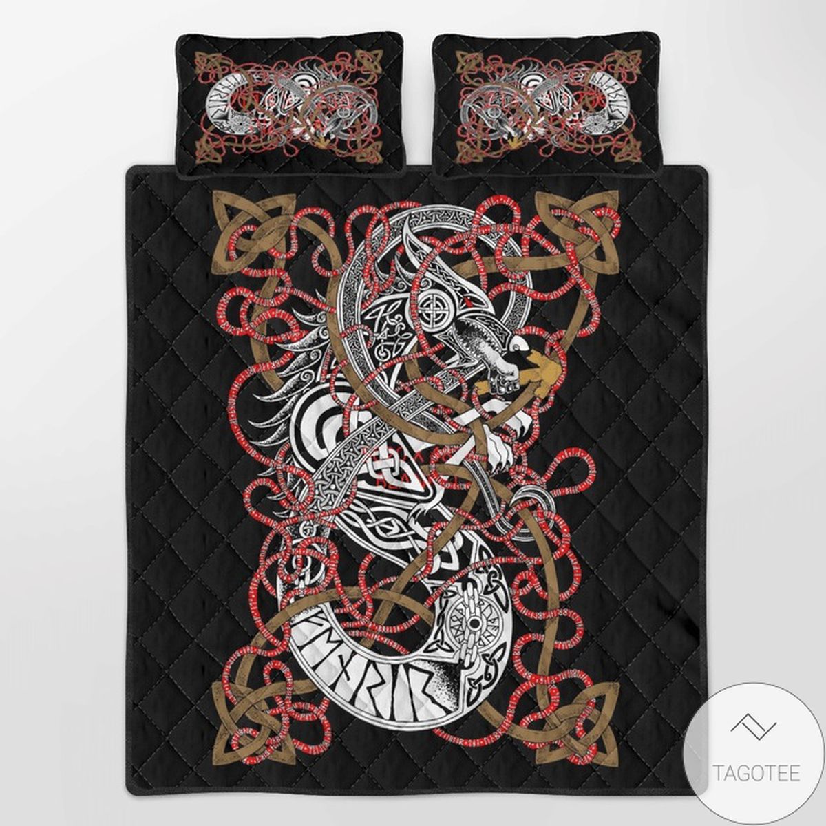 Fenrir Viking Dragon Quilt Bedding Set