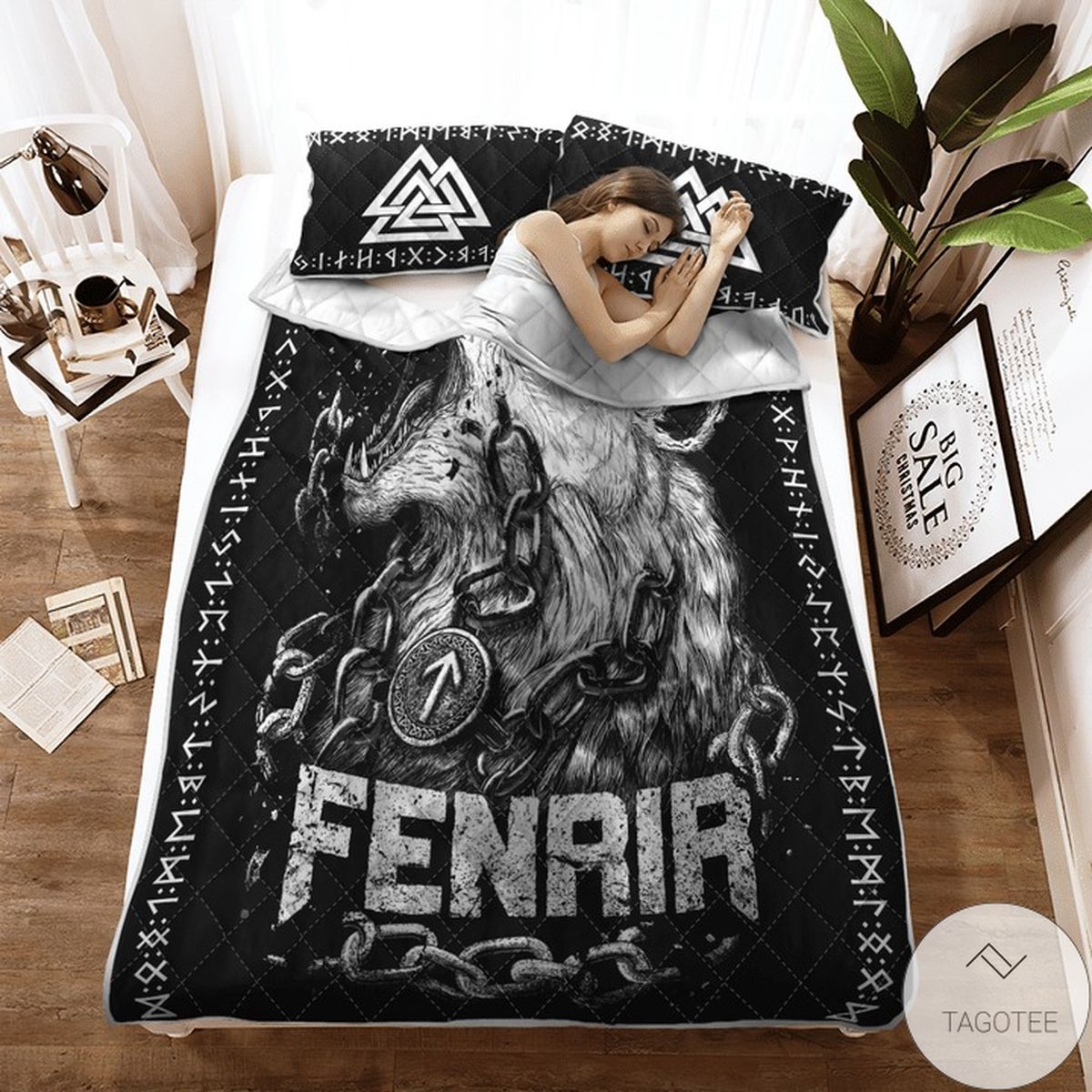 Fenrir Viking Wolf Quilt Bedding Set