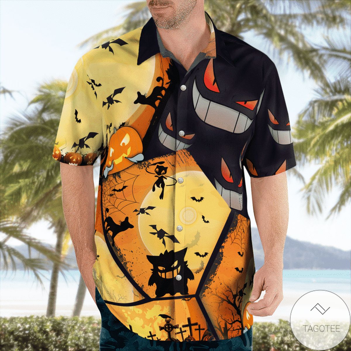 Gengar Pokemon Halloween Hawaiian Shirt