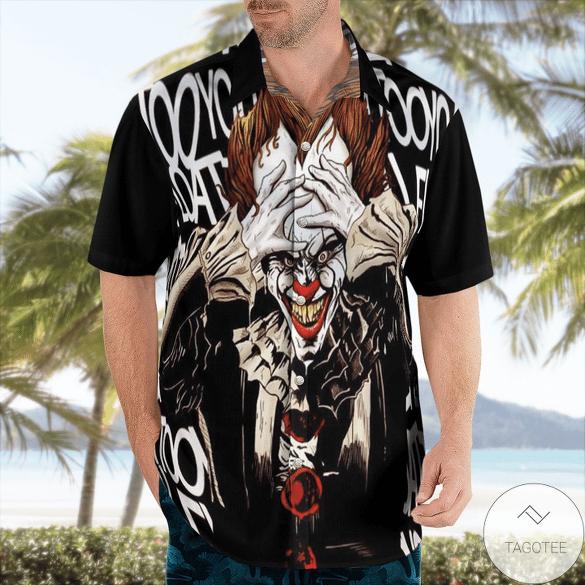 Joker Creepy Face Halloween Hawaiian Shirt