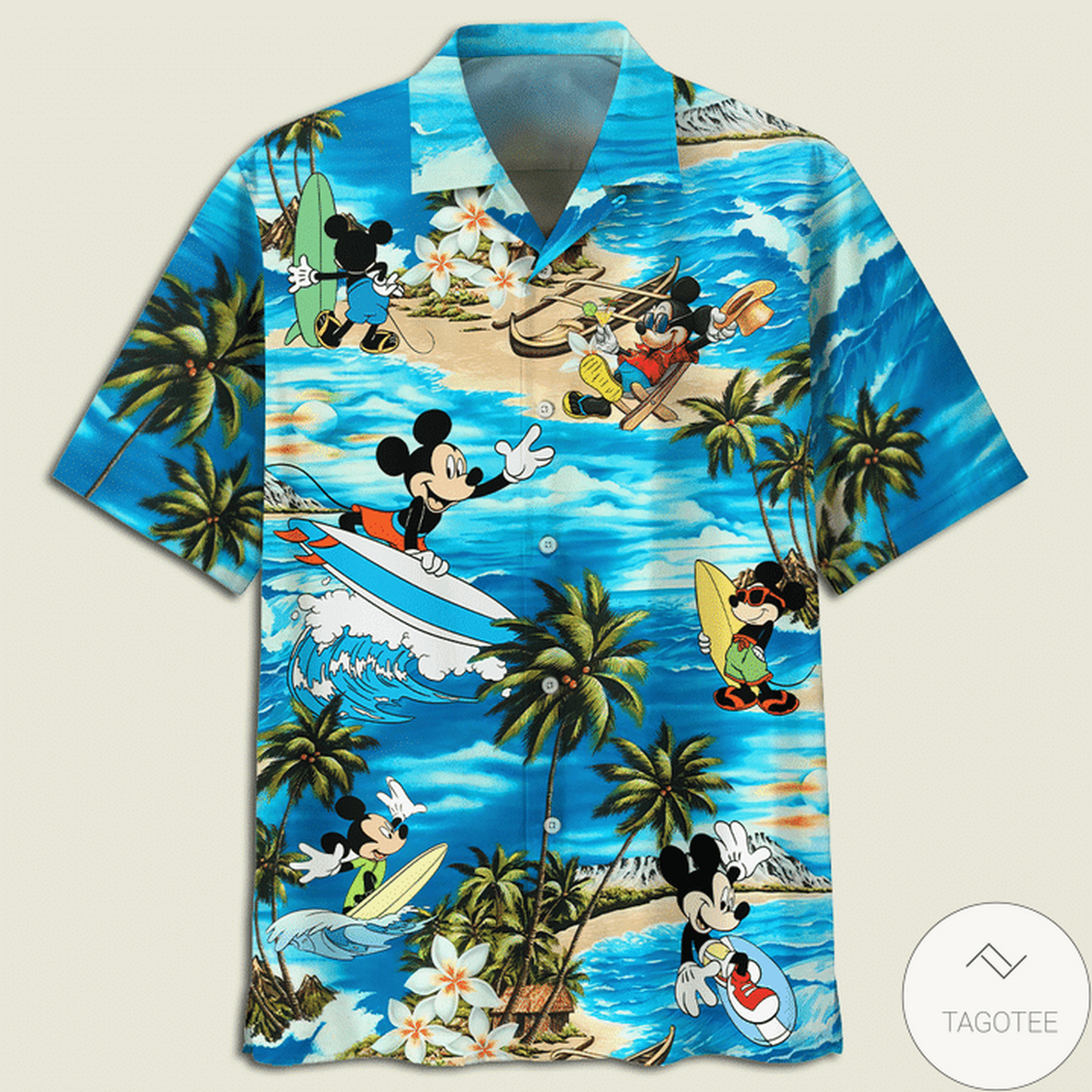 Mickey Mouse Surf On The Waves Hawaiian Shirt