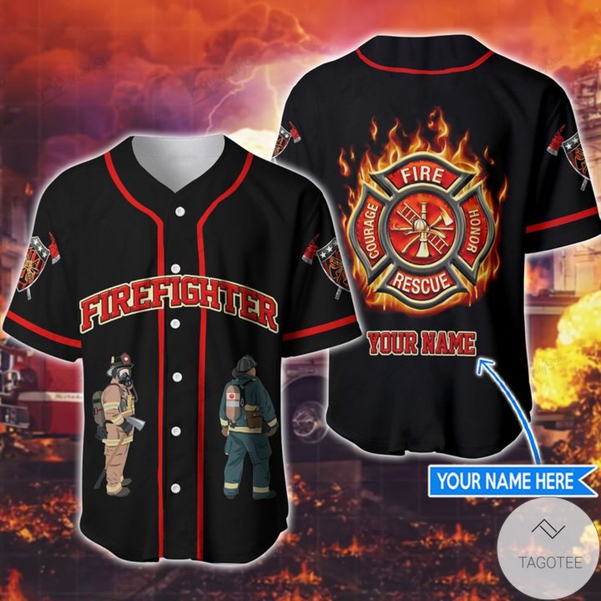 Personalized Firefighter Baseball Jerseys