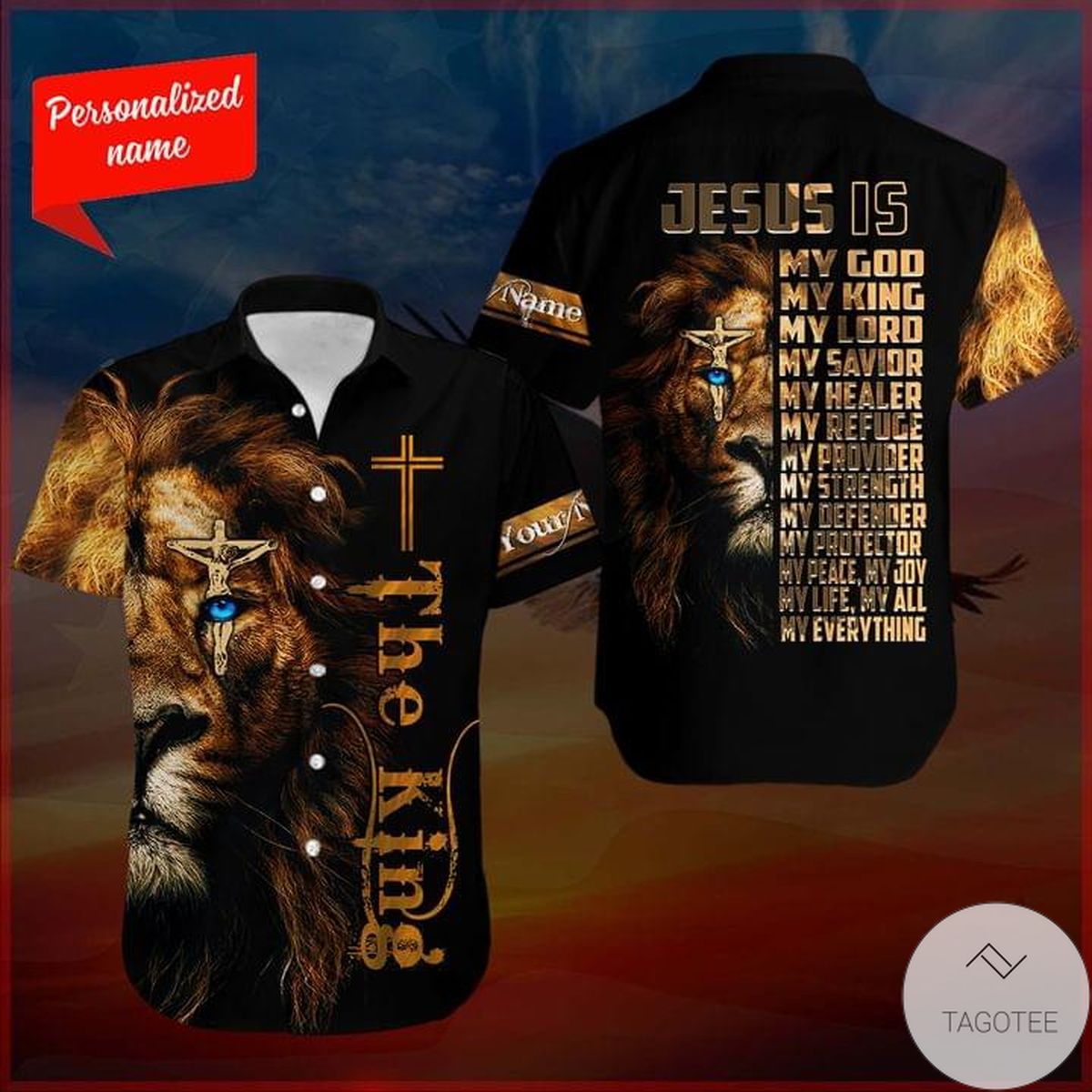 Personalized Lion The King Jesus Is My Lord My God Hawaiian Shirt