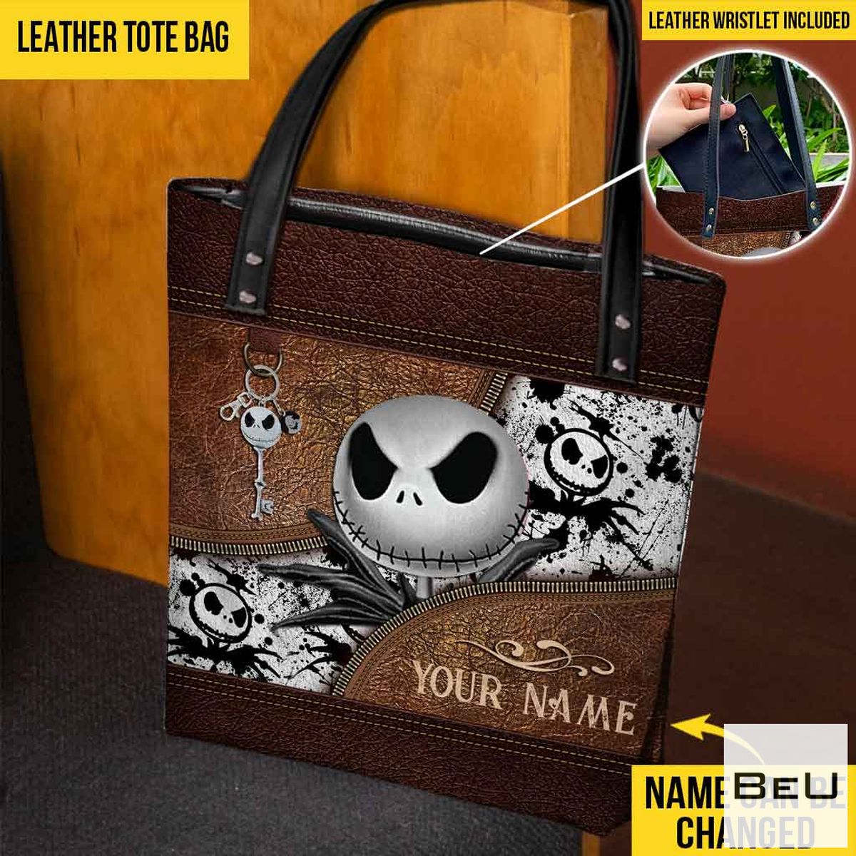 Personalized Skeleton Nightmare Tote Bag