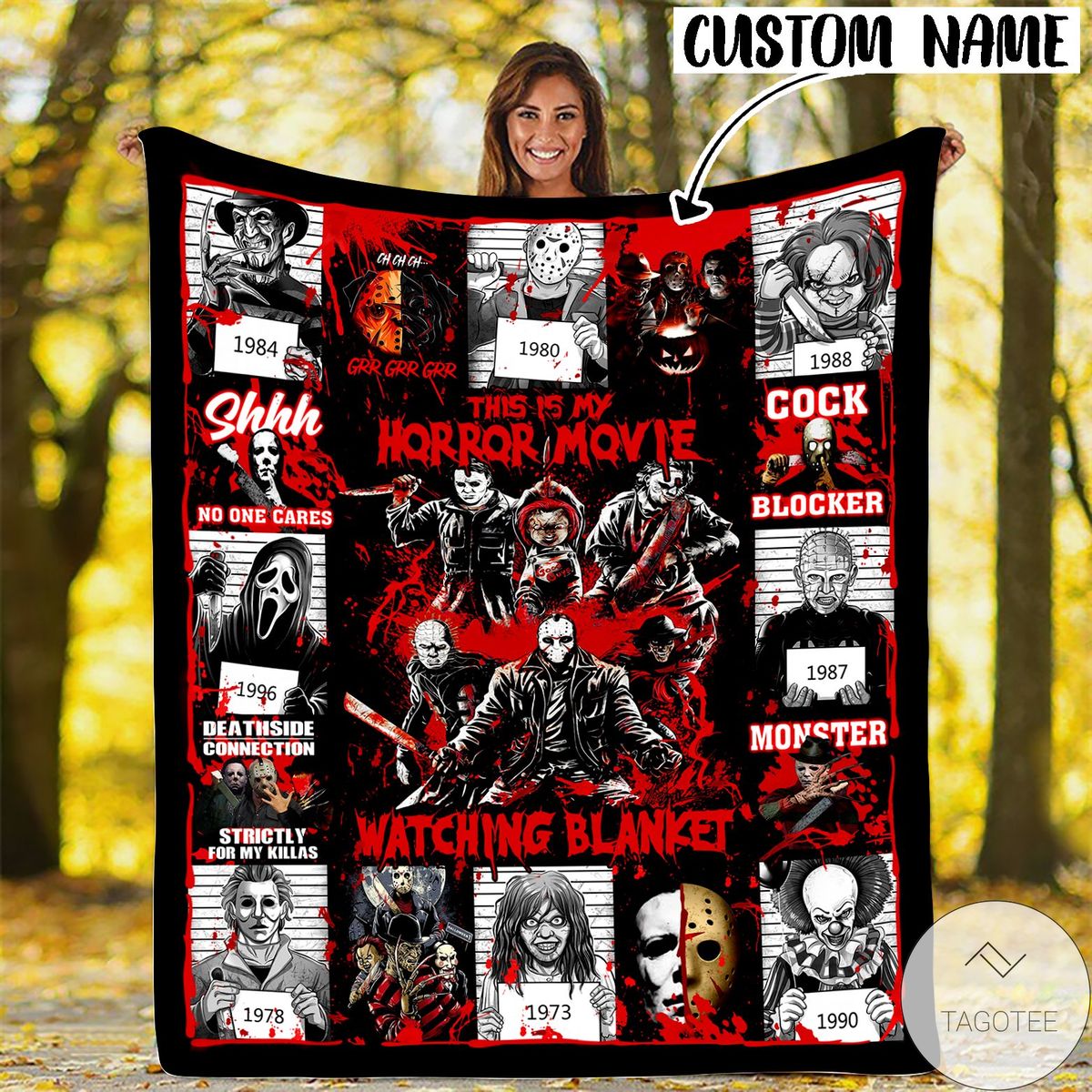 Personalized This Is My Horror Movie Watching Halloween Blanket